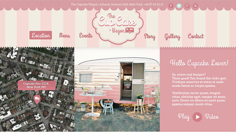 Cupcake Wagon - Food Truck WordPress Theme